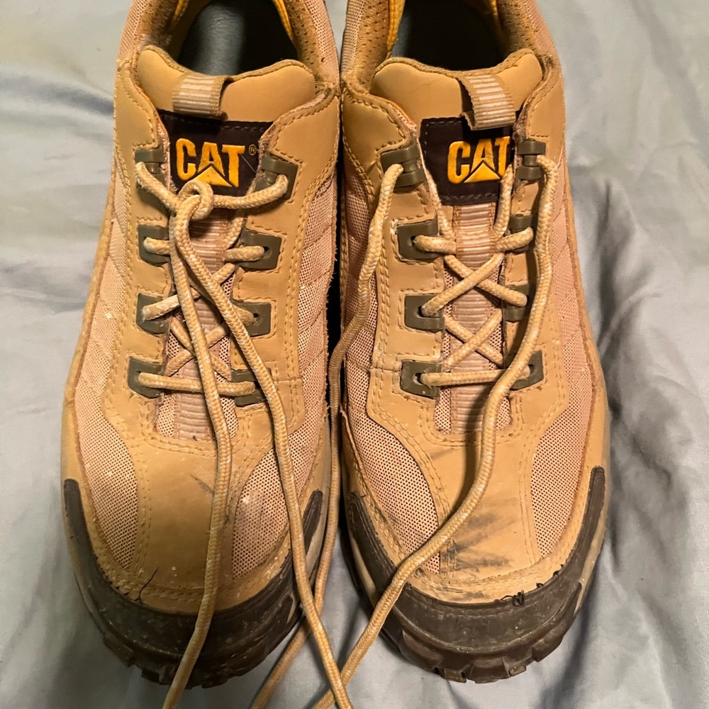 Mens Tan Work Boots - Rugged Outdoor Safety Shoe